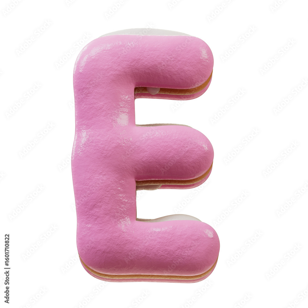 Fototapete 3d font.chocolate biscuit donut font concept. isometric alphabet. numbers and letters. 3d rendering 