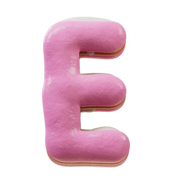 3D Font.Chocolate Biscuit Donut Font Concept. Isometric Alphabet. Numbers And Letters. 3d rendering isolated on white background