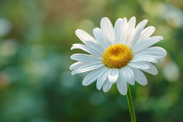Obraz premium Vibrant White Daisy with Detailed Yellow Core and Petals in Natural Light