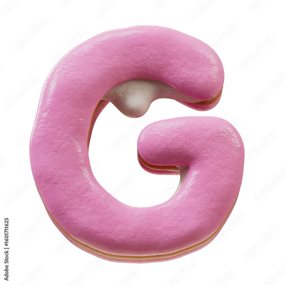 Poster 3d font.chocolate biscuit donut font concept. isometric alphabet. numbers and letters. 3d rendering 