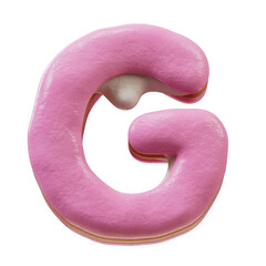 3D Font.Chocolate Biscuit Donut Font Concept. Isometric Alphabet. Numbers And Letters. 3d rendering isolated on white background