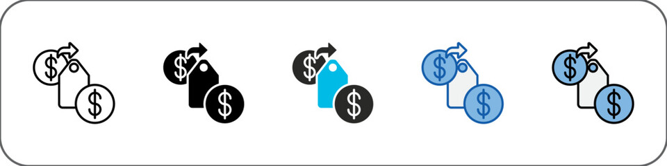 Expenditure Icon Pack Multistyle Illustration