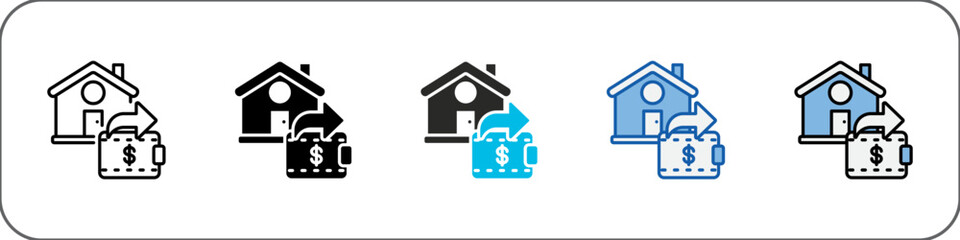 Household Spending Icon Pack Multistyle Illustration
