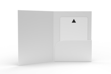 3D Realistic plastic hotel apartment keycard with magnetic strip and booklet holder, open leaflet mockup isolated on background. Blank template for branding hotel key card, credit card, guest room