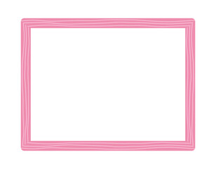 Pink wooden frame flat design isolated vector illustration