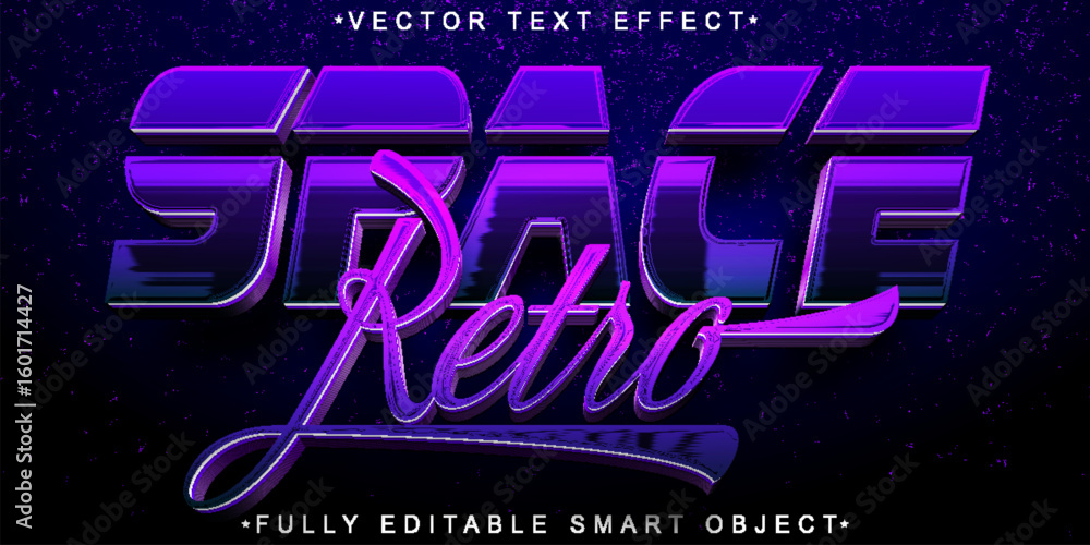 Poster vintage retro space galaxy rocket scifi cosmic style design vector fully editable smart object text 