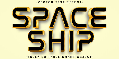  Futuristic Spaceship Rocket Space Exploration SciFi Style Design Vector Fully Editable Smart Object Text Effect