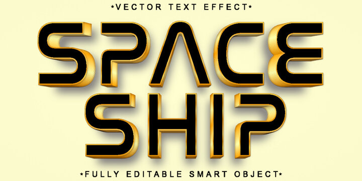  Futuristic Spaceship Rocket Space Exploration SciFi Style Design Vector Fully Editable Smart Object Text Effect