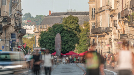 Intendance Street Bordeaux Timelapse During