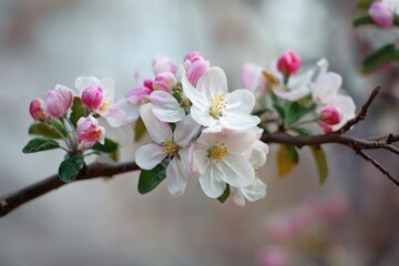 Fototapeta premium Apple blossoms on a branch in spring