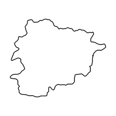 Vector Illustration of Outline Map of Andorra in black with white background.