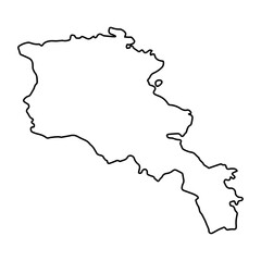 Vector Illustration of Outline Map of Armenia in black with white background.