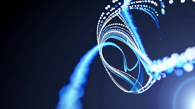 Sparkling blue white particles drift toward camera through shallow depth of field offering luminous abstract loop new forty word headline spotlights seamless video K motion LED backdrop suitability - Powered by Adobe