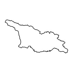 Vector Illustration of Outline Map of Georgia in black with white background.