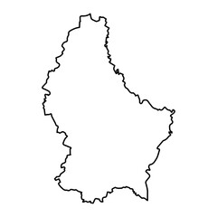 Vector Illustration of Outline Map of Luxembourg in black with white background.