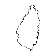 Vector Illustration of Outline Map of Saint Lucia in black with white background.