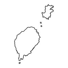Vector Illustration of Outline Map of Sao Tome and Principe in black with white background.