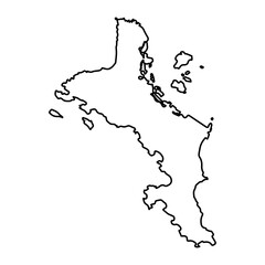 Vector Illustration of Outline Map of Seychelles in black with white background.