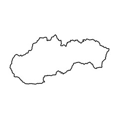 Obraz premium Vector Illustration of Outline Map of Slovakia in black with white background.