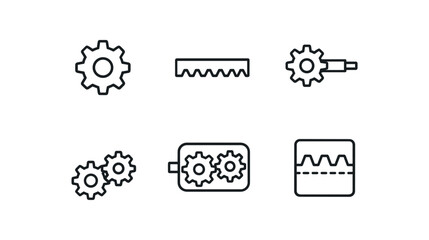 straight perfect stroke icon mono icons style isolated ar wheel ar rack segment ar shaft pinion ar train assembly ar ucer unit ar module template
