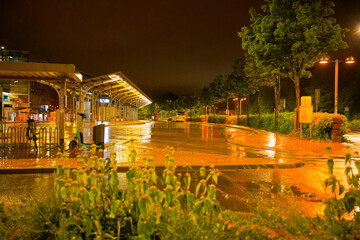Documentation of the extreme heavy rain weather at Flensburg ZOB on the evening of July 22, 2025