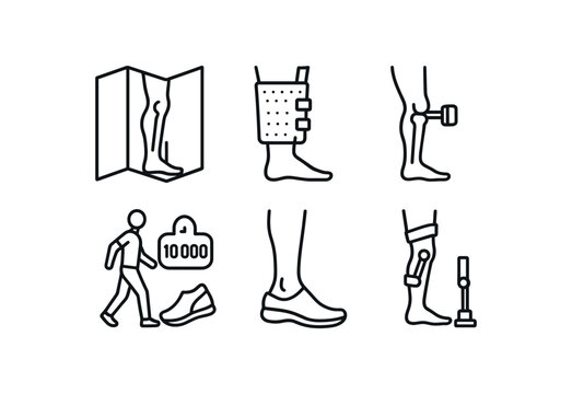 straight perfect stroke icon mono icons style isolated leg tendon map leg pressure pad leg joint actuator leg step leg orthotic insert leg rehabilitation device