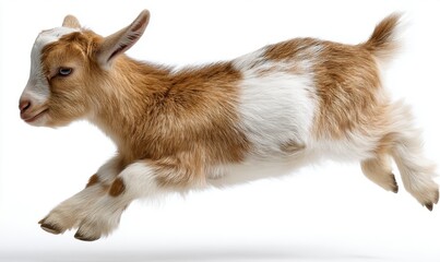Adorable baby goat leaping