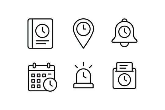 straight perfect stroke icon mono icons style isolated punctuality attendance logbook punctuality GPS time server punctuality start buzzer punctuality schedule adherence report punctuality