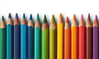 Row of colorful pencils