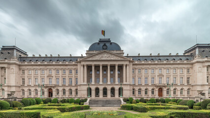 Obraz premium Timelapse of Royal Palace of Brussels, the King and Queen's official residence