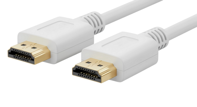 High Definition Multimedia Interface Cable for Crystal Clear Audio and Video Transmission Isolated on White or Transparent Png.