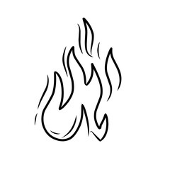hand drawn hot fire icon