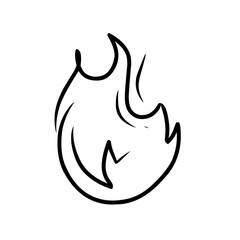 hand drawn hot fire icon