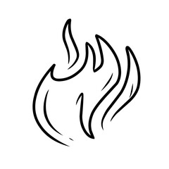 Naklejka premium hand drawn hot fire icon