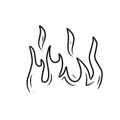 hand drawn hot fire icon
