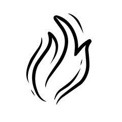 hand drawn hot fire icon