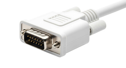 High Quality VGA Cable for Monitor Connection Isolated on White or Transparent Png