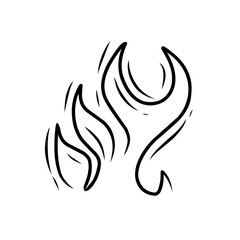 hand drawn hot fire icon