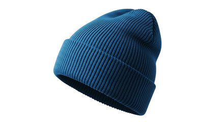 Cozy Ribbed Knit Beanie for Cold Weather Isolated on White or Transparent Png