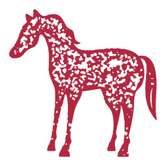 年賀状に使える！判子風・馬イラスト