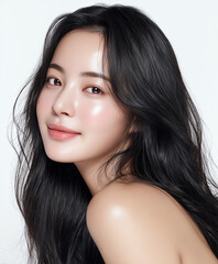 beautiful asian korean beauty model. hair model, fashion model