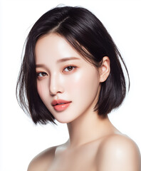 beautiful asian korean beauty model. hair model