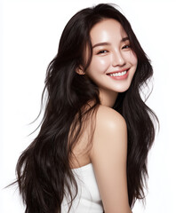 Fototapeta premium beautiful asian korean beauty model. hair model