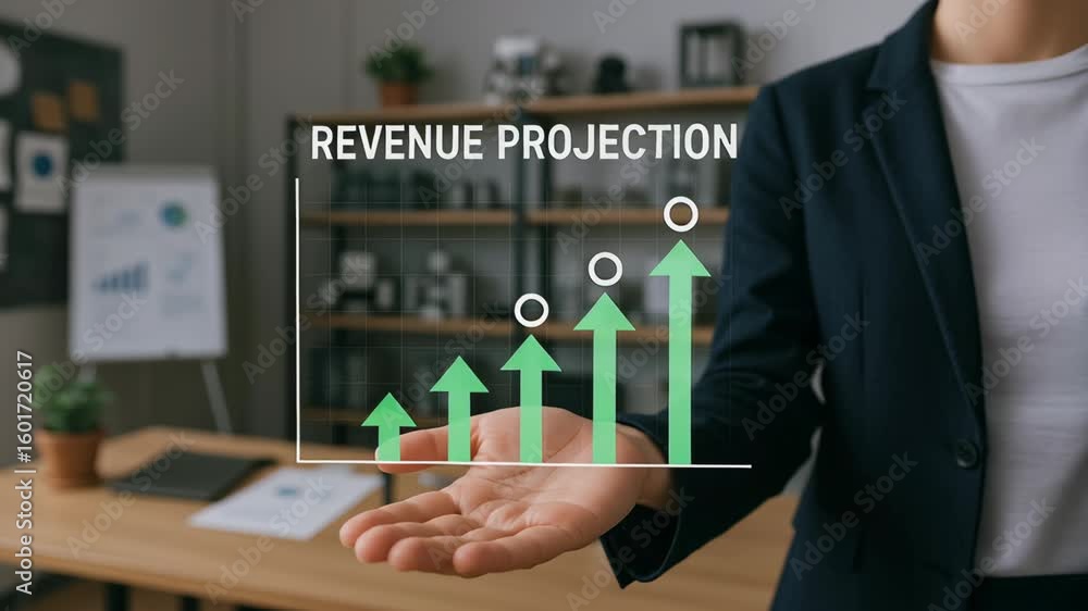 Aufkleber revenue projection startup engineering lab concept with business growth chart and rising bar graph i
