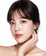 beautiful asian korean beauty model. hair model