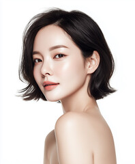 beautiful asian korean beauty model. hair model