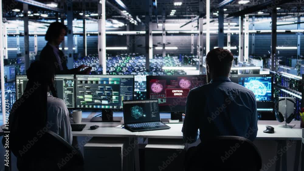 Poster annoyed data center programmer struggles with malfunctions while using ai tools. frustrated server h