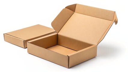 Duplicate kraft box packaging scene for delivery or product unboxing themes