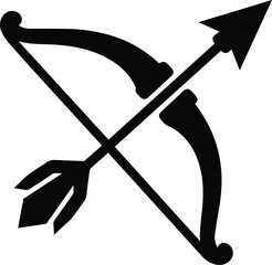 Bow and Arrow Icon Collection – Archery Silhouette Vector Set for Hunting, War, and Target Concept Design