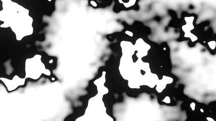 Abstract black and white ink dissolve animation featuring smooth fluid dispersion. Ideal for visual effects, transitions, or artistic motion backgrounds.